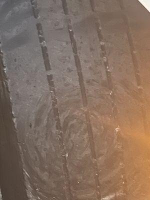 Close up of passenger tire