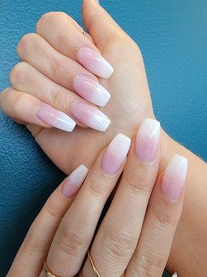 Dipped powder nails with extensions