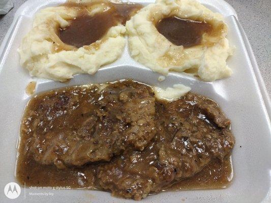 Friday Special- Country Style Steak with double mash 12/3/2021