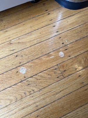 Damage to my floor by the cleaners.