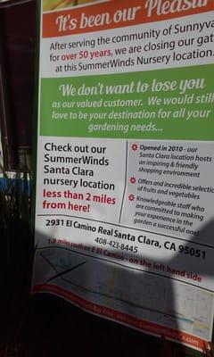 Its offical,  they are closing the sunnyvale location down .  At least they have a santa clara location now!