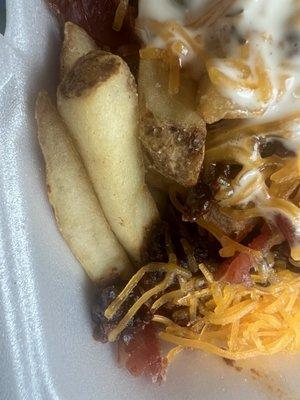 Old chilli on KRYSTAL JUNKYARD FRIES or TOTS