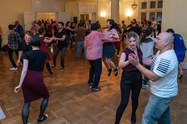 A crowded dance floor