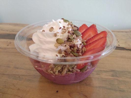 Frozen Zenergy Bowl. Made with real fruit and frozen yogurt!