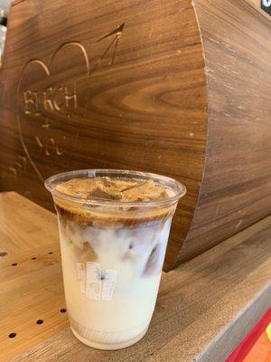 Iced oat latte $4.80 with student discount (6/17/21)