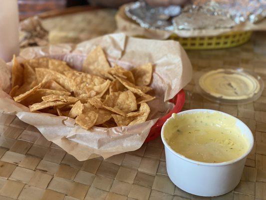 Small chips and queso