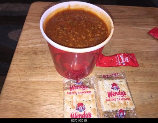 A Quick Super Bowl Sunday Lunch - Wendy's Large Chili with their Hot Chili Oil