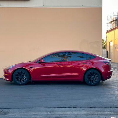 Premium Ceramic Windshield Tint & all around on this Tesla Model Y