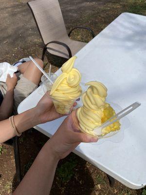 Dole Pineapple Whip (1 with and 1 without added pineapple chunks)