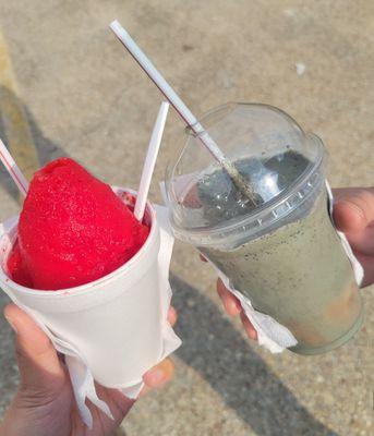 Small size snowball and the cookie monster shake