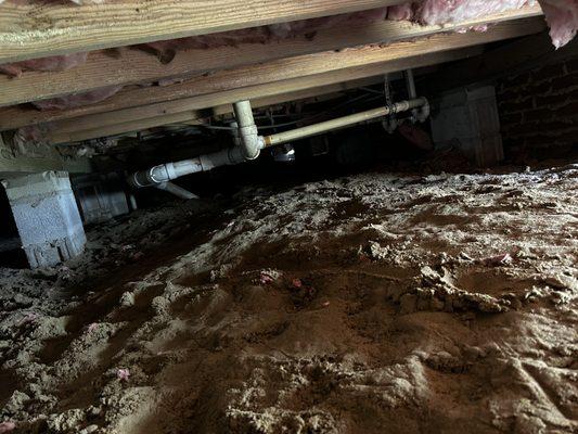 Crawlspace with no vapor barrier