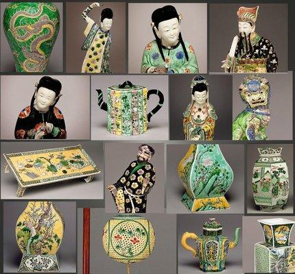 Kangxi period "famille Verte" porcelains.