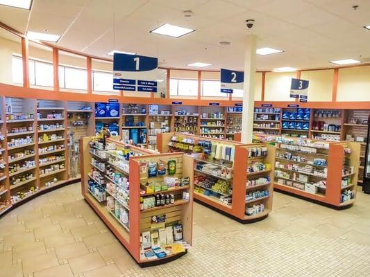 Our OTC section, stocked full of home medical equipment, medications, vitamins and supplements, etc!