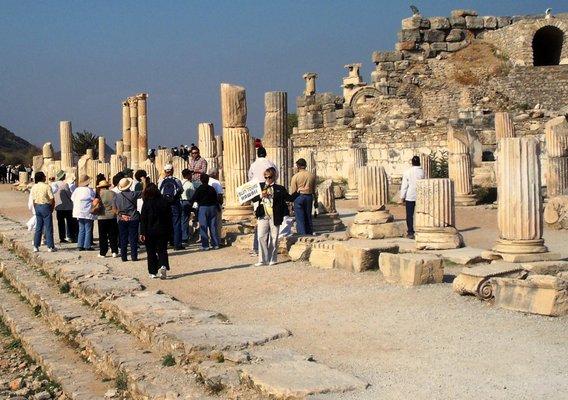 Walking through Ephesus, Turkey