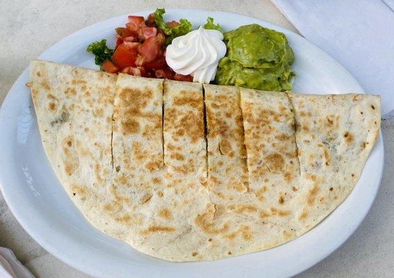 Quesadilla with bacon & mushroom added