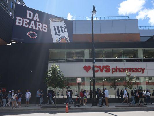 Storefront in the fall when both the Cubs and Bears are at it!