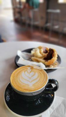 8oz Latte (w/Almond milk) and Nutella Brioche~