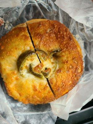 Jalapeño cheddar bagel