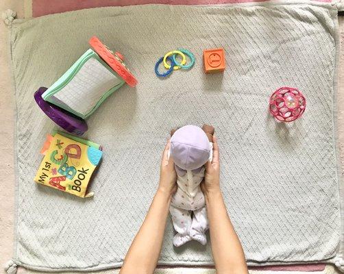 Therapeutic tummy time-The best place for baby's play and awake time is on the FLOOR. TT positively impacts baby's feeding skills & beyond!