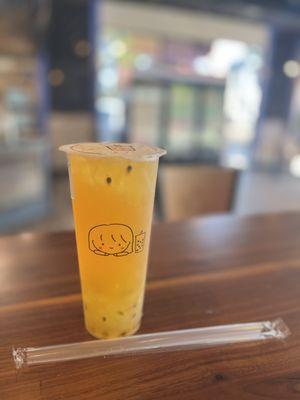 Passionfruit tea with crystal boba