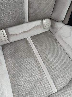 Seat stains after cleaning