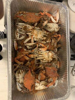 Live blues /cooked crabs