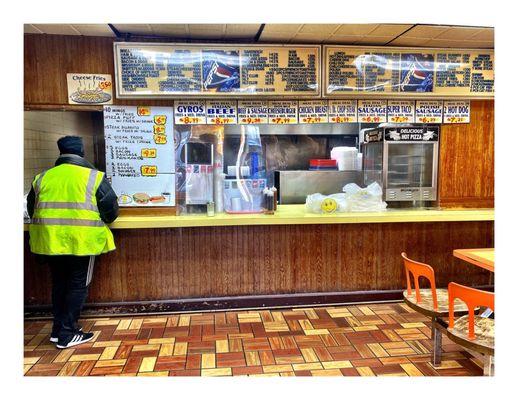 Inside  Maywood Express. 2 S 5th Ave, Maywood, IL Chicago Fast Food Old Fashion Place .Breakfast Hotdogs etc.