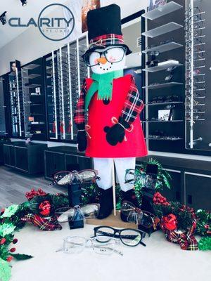 Winter Wear at Clarity Eye Care! Join in on the fun and come check out our festive colors!