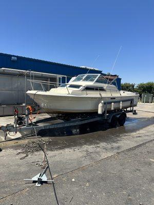 The restoration starts with a pressure wash and a good scrub