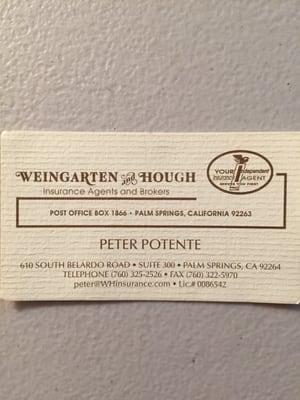 Petes business card