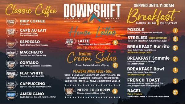 Breakfast & Coffee Menu