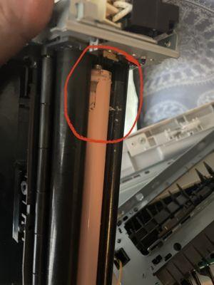 Damaged heated printer rollers