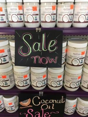 Coconut oil on sale!