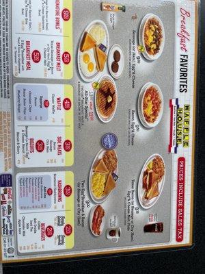 Breakfast menu