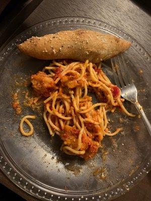 Chicken parm and breadsticks. Yes it is as bad as it looks.