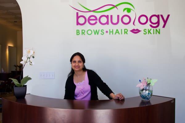 Reception at Beauology. Make online appointments at https://beauology.com/appointment/