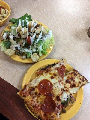 Pizza and salad