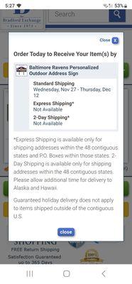 To prove my point about Bradford Exchange.  I went as if I was ordering my same item today.  Check out the receiving date.  CAN'T BE.