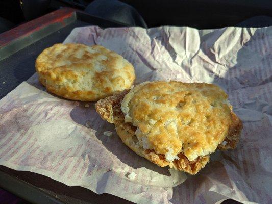 Cajun Chicken Filet Biscuit + extra biscuit