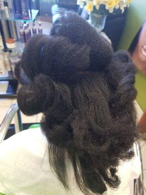 Before and after natural hair wash deep cond  and style