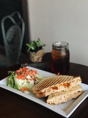 Buffalo chicken melt w/ wedge salad. January special.