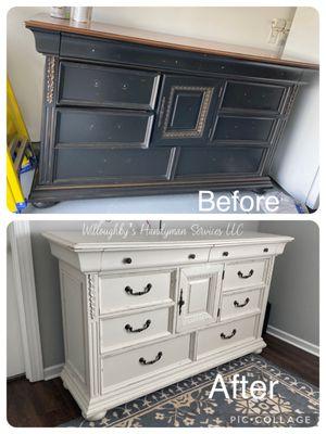 Rustic Refurbished Bedroom Suit Dresser / with a distressed finish!