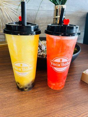 Mango Pineapple Slush and Raspberry Passionfruit Green Tea