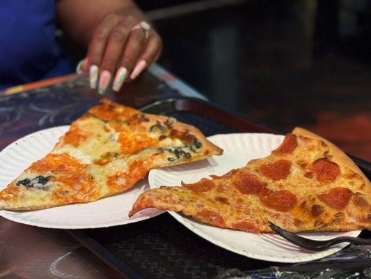 Benny Blanco from the Bronx Pie Slice  & a Pepperoni Slice