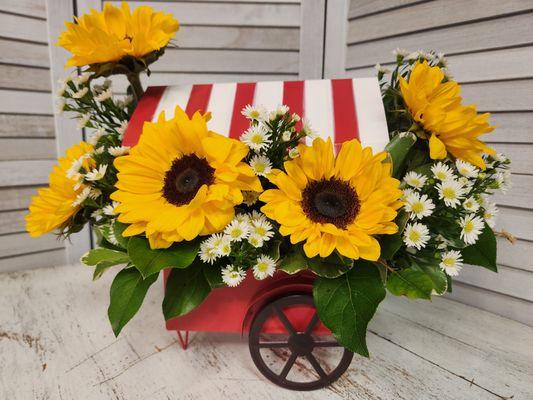 Sunflower Flower Cart