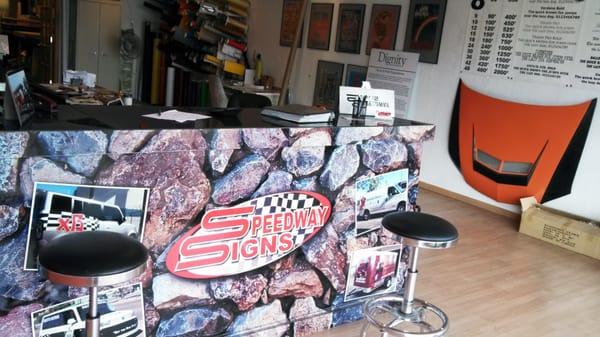 Speedway Signs Front Counter