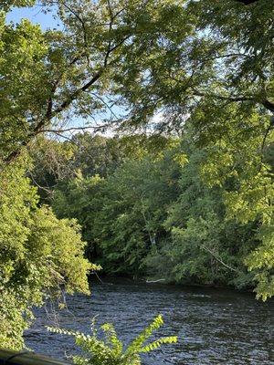 A view of the river from outside dining at Wood N Tap Farmington.