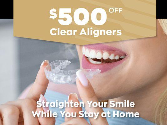 $500 OFF Clear Aligners - Straighten Your Smile While You Stay at Home - Brentwood Dental Spa - Brentwood, Westwood, Santa Monica