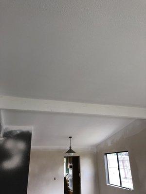 Ceiling popcorn removal, textured and painted