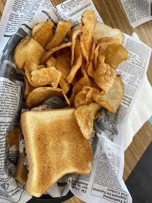 Cranberry chicken salad with house-made chips